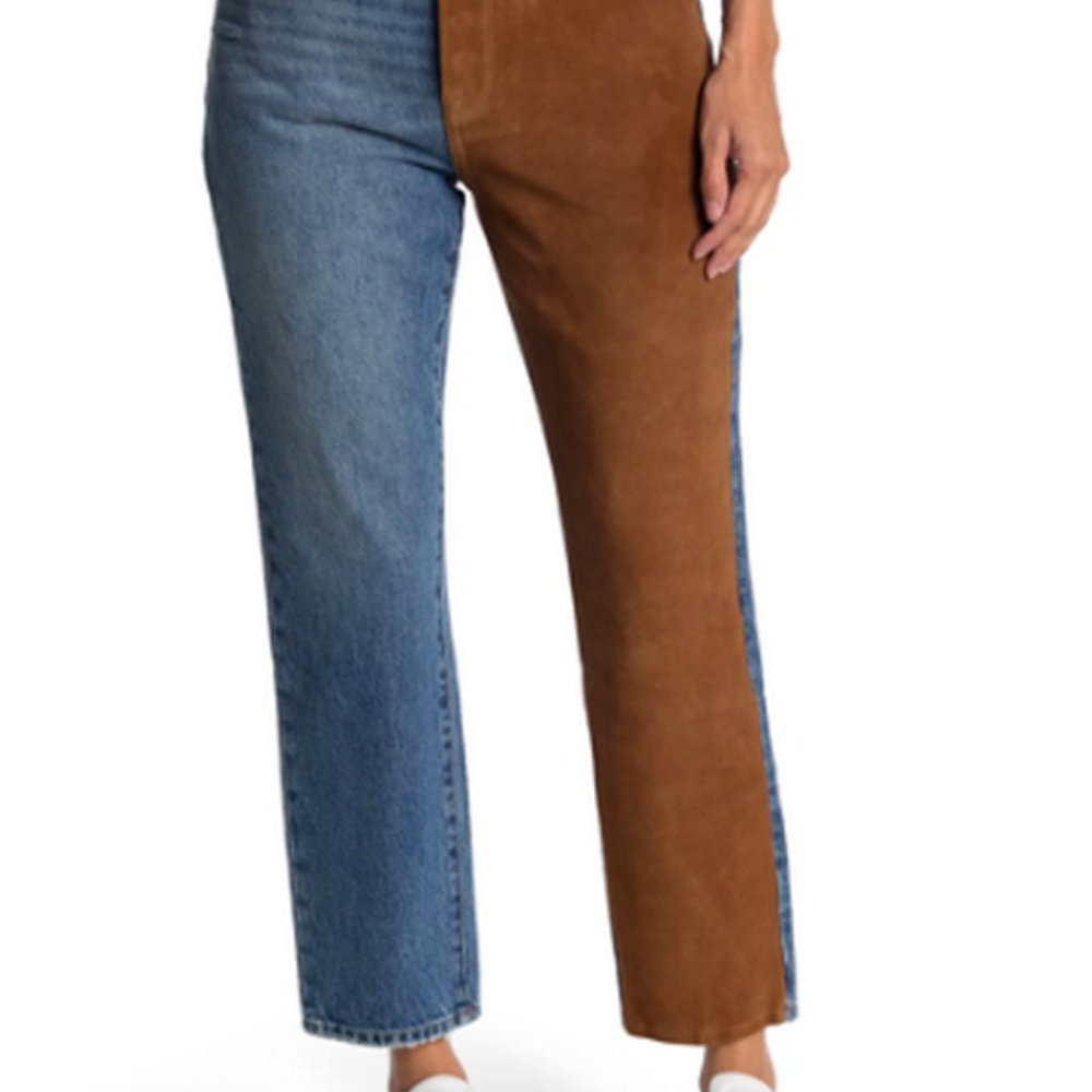 New with Tag Frame Le Original Denim Suede Mix Jeans Size 26